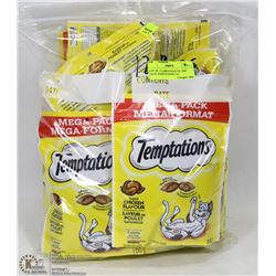 LOT OF 12 LARGE BAGS OF 180G EACH TEMPTATIONS CAT
