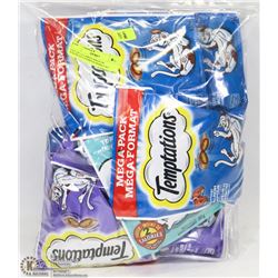 LOT OF 12 LARGE BAGS OF ASSORTED TEMPTATIONS CAT