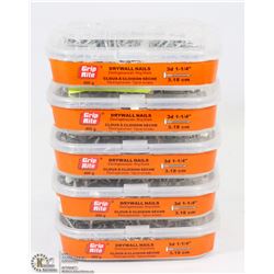 LOT OF 5 400G TUBS GRIP RITE DRYWALL NAILS