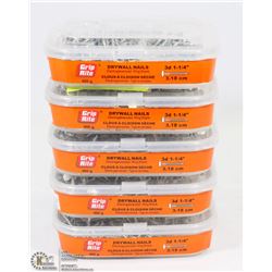 LOT OF 5 400G TUBS GRIP RITE DRYWALL NAILS