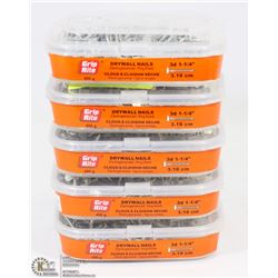 LOT OF 5 400G TUBS GRIP RITE DRYWALL NAILS