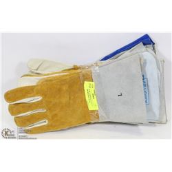 BUNDLE OF 5 GAUNTLET STYLE LEATHER WELDING WORK