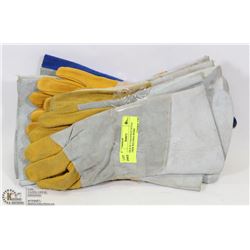 BUNDLE OF 5 GAUNTLET STYLE LEATHER WELDING WORK