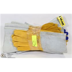 BUNDLE OF 5 GAUNTLET STYLE LEATHER WELDING WORK