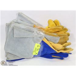 BUNDLE OF 5 GAUNTLET STYLE LEATHER WELDING WORK