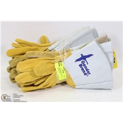 BUNDLE OF 5 GAUNTLET STYLE LEATHER WELDING WORK