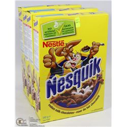 3 330G BOXES OF NESQUIK CEREAL