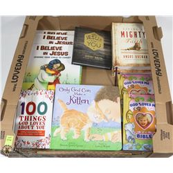 LARGE FLAT OF ASSORTED RELIGIOUS BOOKS