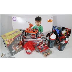 BOX OF KIDS CUPS AND TOYS