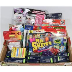 SMALL FLAT OF ASSORTED SCHOOL SUPPLIES