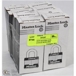 8 BRAND NEW MASTER LOCK PADLOCKS EACH WITH OWN