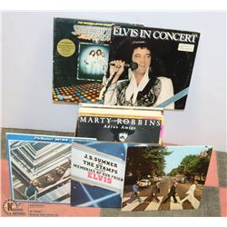 BOX OF RECORDS 50S PLUS SOME BEATLES & ELVIS
