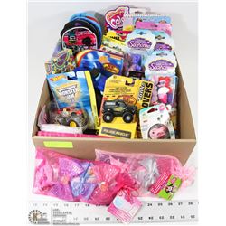 FLAT OF CHILDRENS TOYS AND SCHOOL SUPPLIES