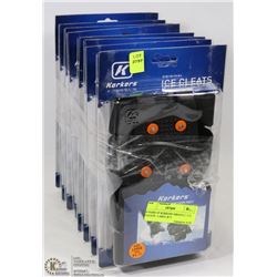 4 PAIRS OF KORKERS ORIGINAL ICE CLEATS - LARGE & 4