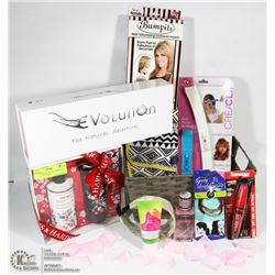 BASKET OF GIFTS FOR HER INCL AS SEEN ON TV ITEMS.