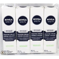 LOT OF 4 NIVEA MENS SHAVING CREAMS