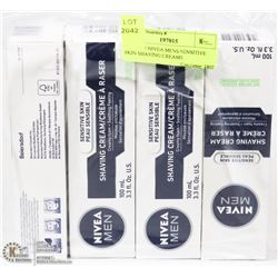 LOT OF 4 NIVEA MENS SENSITIVE SKIN SHAVING CREAMS