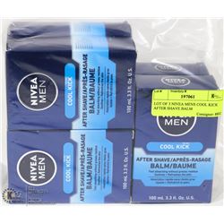 LOT OF 6 NIVEA MENS COOL KICK AFTER SHAVE BALM