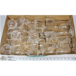 FLAT OF VINTAGE CRYSTAL GLASSWARE.