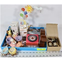 LARGE BOX WITH HOUSEHOLD AND COLLECTIBLES INCL