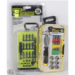 28 PIECE IMPACT RATED DRIVING SET AND 1/4" DRIVER