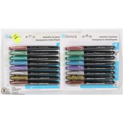 2 PACKS OF 8 METALLIC MARKERS