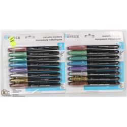 2 PACKS OF 8 METALLIC MARKERS