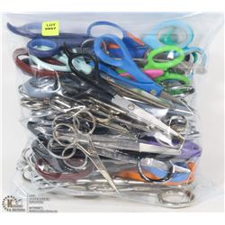 LARGE BAG OF APPROX 50 PAIRS OF ASSORTED SCISSORS
