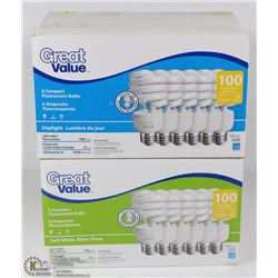 2 BOXES OF 100 WATT ENERGY SAVER LIGHT BULBS 6