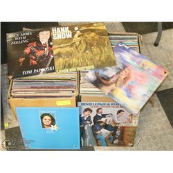 2 BOXES OF ASSORTED RECORDS.