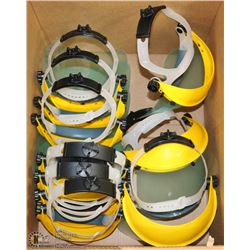 LOT OF 10 PLASTIC FACE PROTECTIVE SHIELDS
