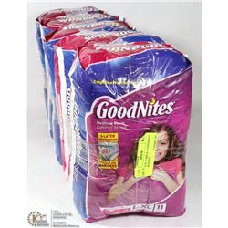 5 PACKS OF 11 SIZE 8-14 GOODNITES BEDTIME PANTS