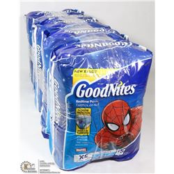 5 PACKS OF 15 SIZE 3-5 GOODNITES BEDTIME PANTS