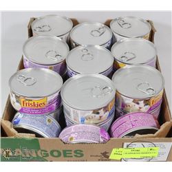 FLAT OF 30 ASSORTED FRISKIES CAT FOOD