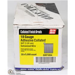 BOX OF GRIP RITE COLLATED FINISH BRADS