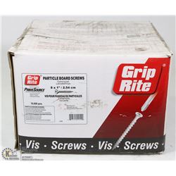 BOX OF GRIP RITE PARTICLE BOARD SCREWS 8 X 1"