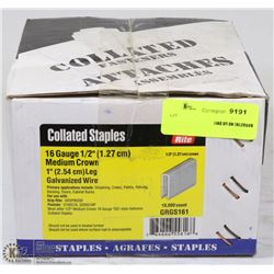 BOX OF GRIP RITE COLLATED STAPLES 16 GAUGE