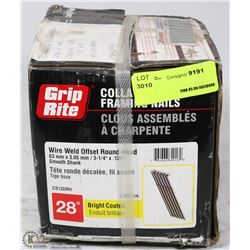 BOX OF GRIP RITE COLLATED FRAMING NAILS WIRE WELD