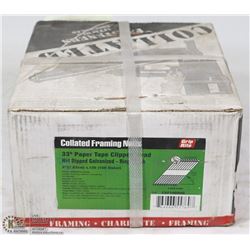 BOX OF GRIP RITE COLLATED FRAMING NAILS 33° PAPER