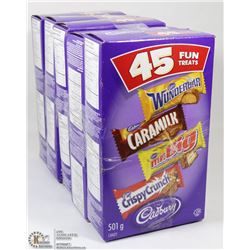 5 BOXES OF 45 SNACK SIZE ASSORTED CHOCOLATE BARS
