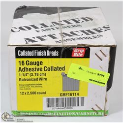 1 BOX OF GRIP RITE COLLATED FINISH BRADS 6 GAUGE