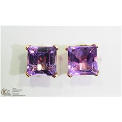 7) 10KT GOLD AMETHYST EARRINGS