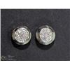 Image 1 : 8) STERLING SILVER EARRINGS WITH 14 DIAMONDS