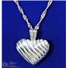 Image 1 : 10) STERLING SILVER HEART SHAPED PENDANT W/CHAIN