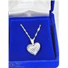 Image 2 : 10) STERLING SILVER HEART SHAPED PENDANT W/CHAIN