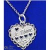 Image 1 : 12) STERLING SILVER PENDANT "JE T'AIME" W/ CHAIN
