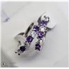 Image 1 : 15) STERLING SILVER EARRINGS W/ GENUINE AMETHYST