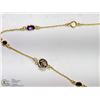 Image 2 : 18) GOLD PLATED STERLING SILVER GEMSTONE NECKLACE