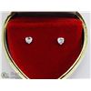 Image 2 : 23) 10KT GOLD SET EARRINGS WITH HEART SHAPED CZ