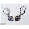 Image 1 : 26) STERLING SILVER AMETHYST EARRINGS